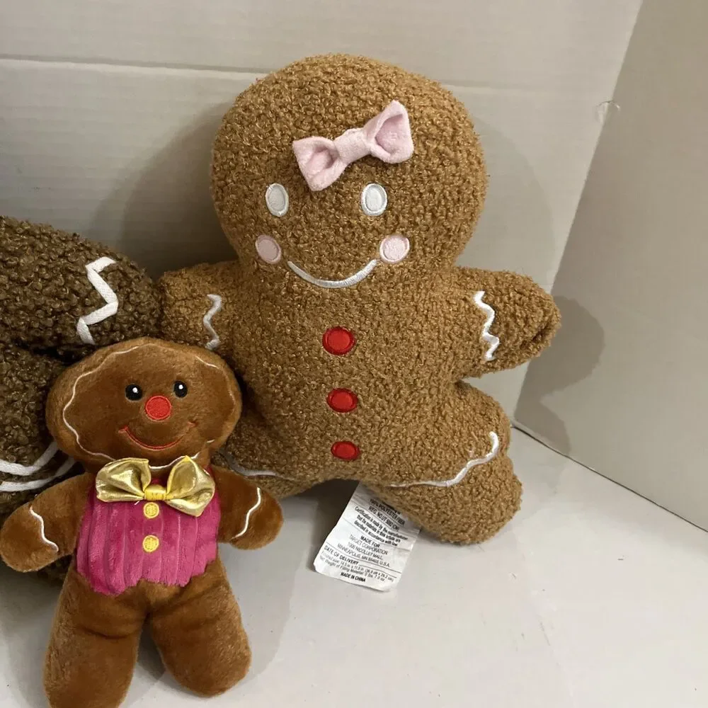 Mixed Lot Of Gingerbread Pillow Plush Christmas Cookie Decor Ms Spice